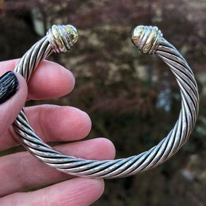 Gorgeous David Yurman cable bracelet with 18k